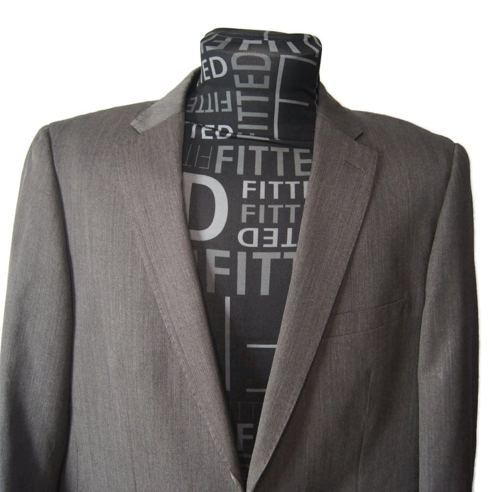Men's MASSAROTTI Blazer Grey Wool Poly Blend Two Button Sport Coat Jacket 46R